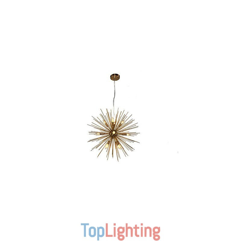Retro Imitation Copper Creative line 12 Chandelier
