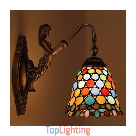 European Contracted Rural Creative Wrought Iron Wall Lamp Glass Lights European Contracted Rural Creative Wrought Iron Wall Lamp Glass Lights