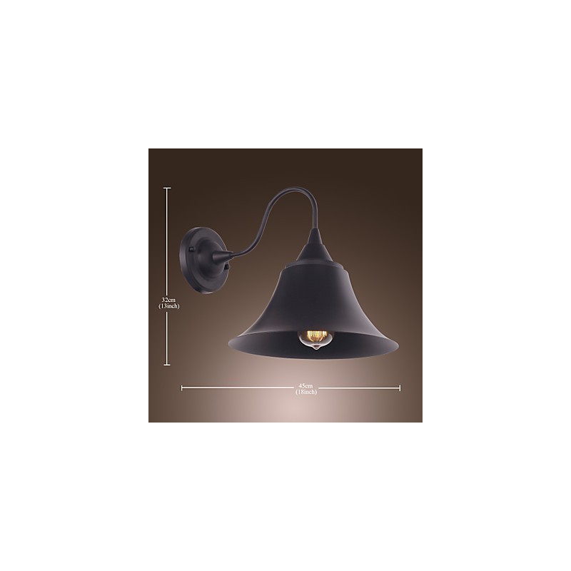 Artistic Wall Light with Retro Metal Shade and Bracket