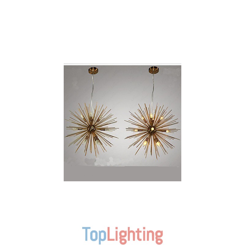 Retro Imitation Copper Creative line 12 Chandelier