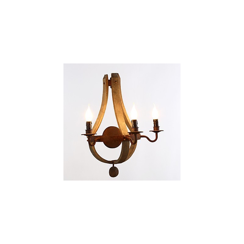 Mini Style Wall Sconces Rustic Lodge Wood Bamboo