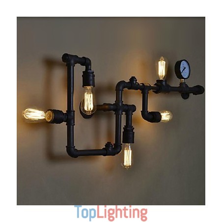 Wall Sconces 5 Light Water Pipe Iron Mini Style Industrial Style Country Metal Wall Sconces 5 Light Water Pipe Iron Mini Style Industrial Style Country Metal
