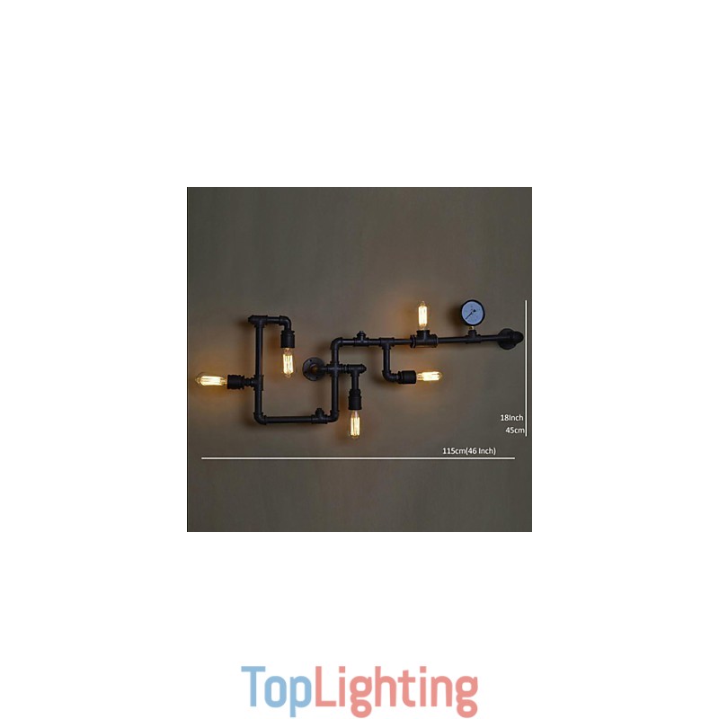 Wall Sconces 5 Light Water Pipe Iron Mini Style Industrial Style Country Metal