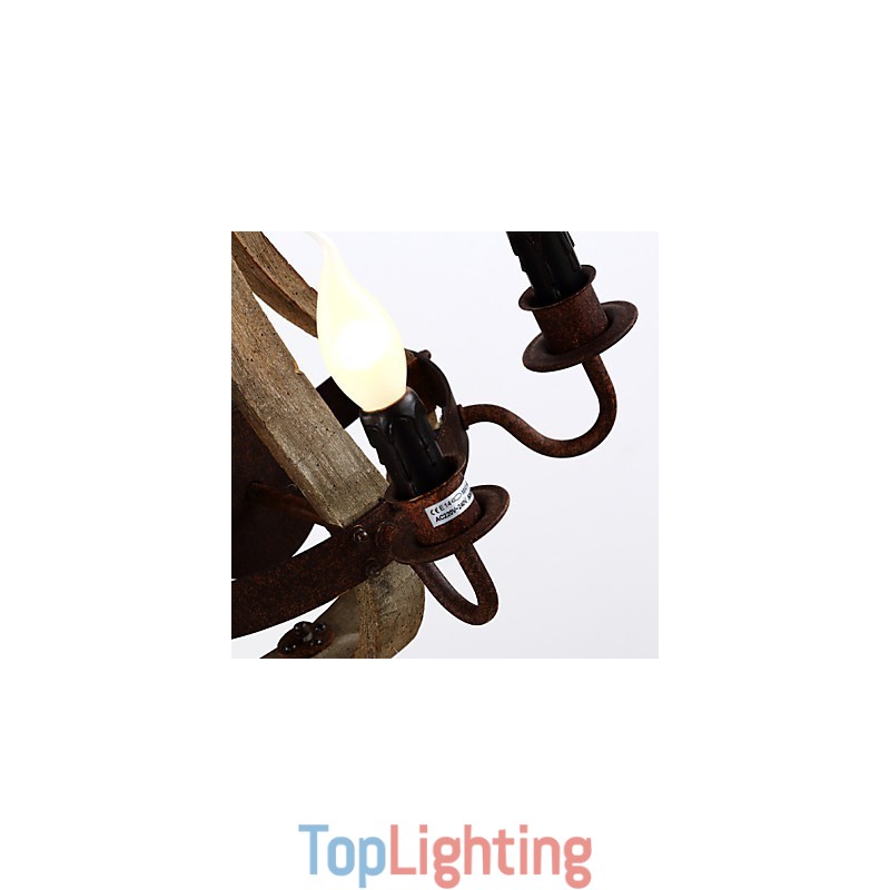 Vintage Amercian Rustic Wooden Wall Wine Barrel Lamp Liviing and Bedroom Lamp