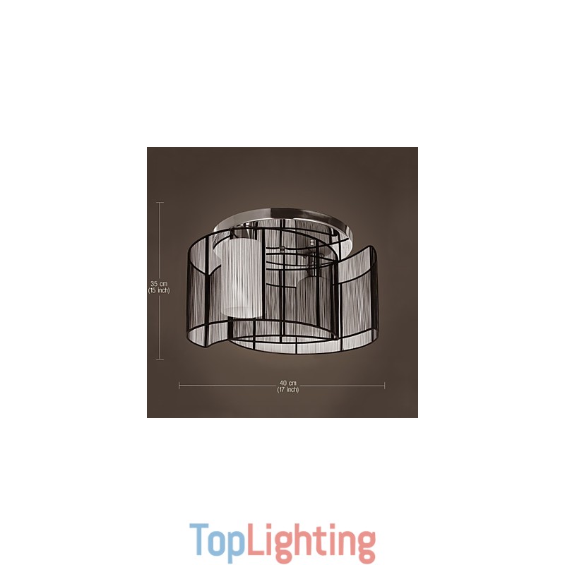 Ceiling Light Modern Design 2 Lights Black