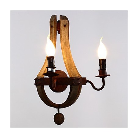 Mini Style Wall Sconces Rustic Lodge Wood Bamboo Mini Style Wall Sconces Rustic Lodge Wood Bamboo
