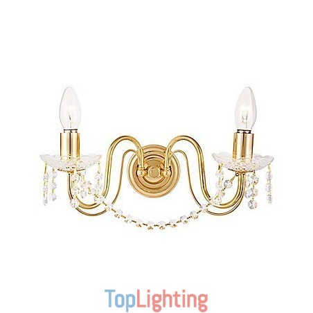 Golden Crystal Wall Light with 2 Lights Golden Crystal Wall Light with 2 Lights