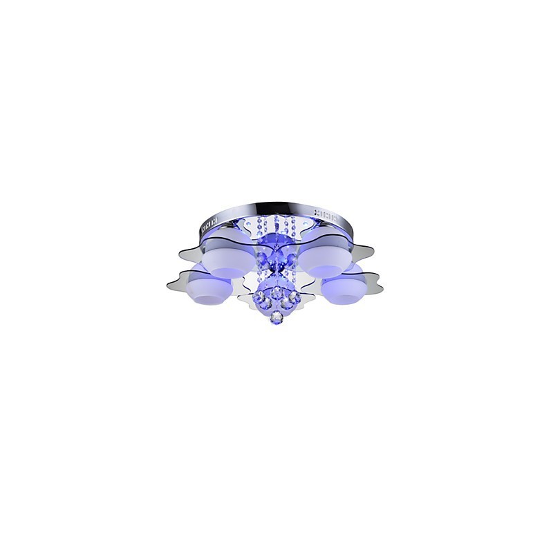 Remoter Control 5 Lights with Blue Redss Modern Ceiling Light Flush Mount