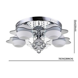 Remoter Control 5 Lights with Blue Redss Modern Ceiling Light Flush Mount