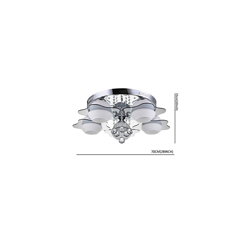 Remoter Control 5 Lights with Blue Redss Modern Ceiling Light Flush Mount
