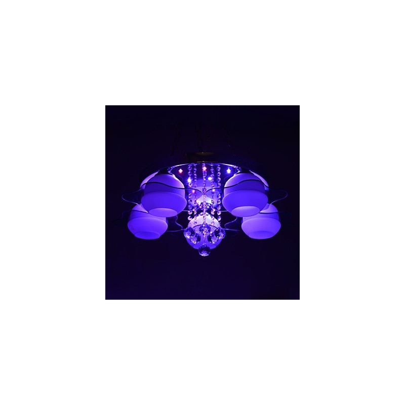 Remoter Control 5 Lights with Blue Redss Modern Ceiling Light Flush Mount