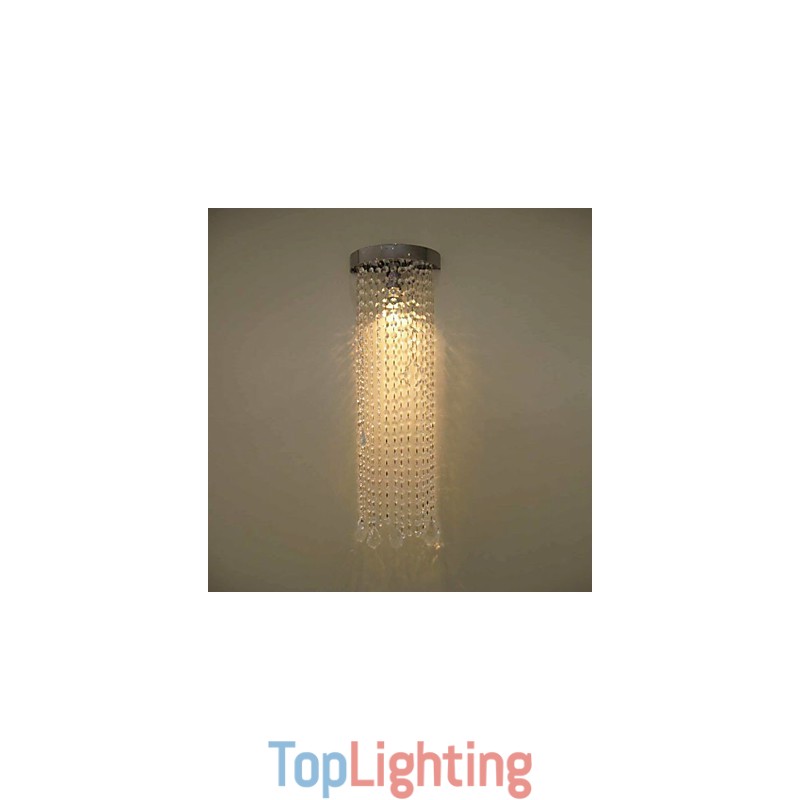 50W MR16 Chrome Finish Wall Light with Crystal Chains