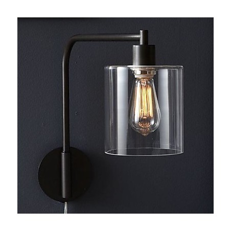 Modern Wall Light with Glass Drum Shade Modern Wall Light with Glass Drum Shade