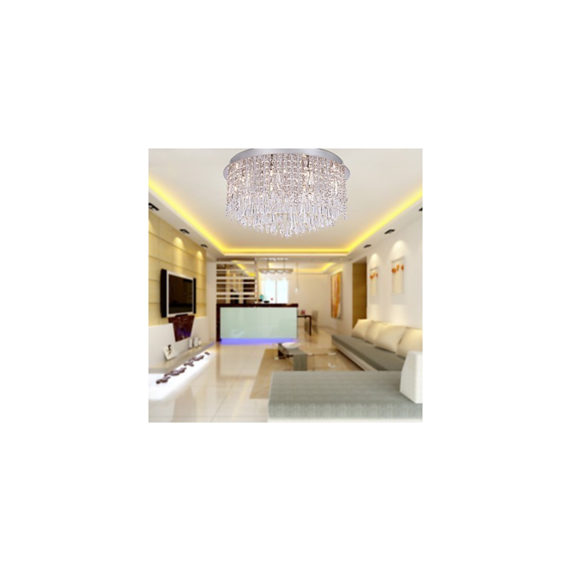 Modern Contemporary Crystal Chrome Flush Mount