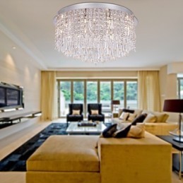 Modern Contemporary Crystal Chrome Flush Mount