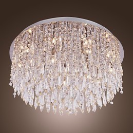 Modern Contemporary Crystal Chrome Flush Mount