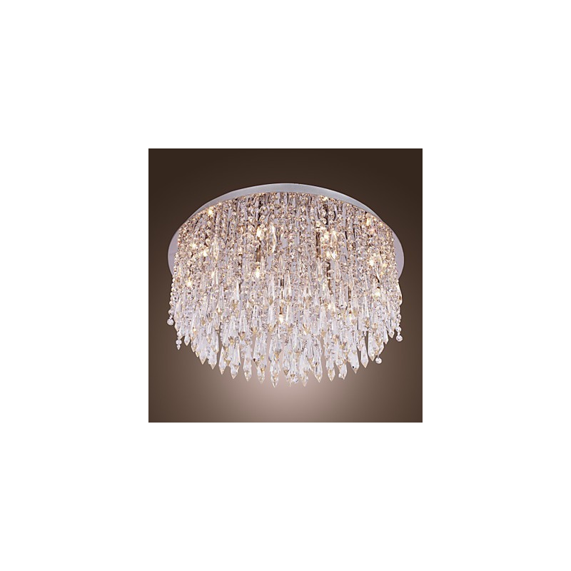 Modern Contemporary Crystal Chrome Flush Mount