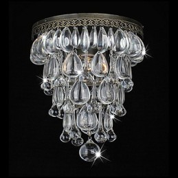 Antique Green Wall Lights with Crystal Beaded Pendants