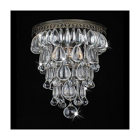Antique Green Wall Lights with Crystal Beaded Pendants Antique Green Wall Lights with Crystal Beaded Pendants