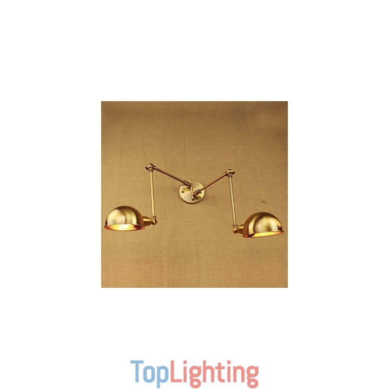 The New Bronze Nostalgic Modern Rural Countryside Aisle Living Room Warm Light Headed Long Arm Of Iron Wall