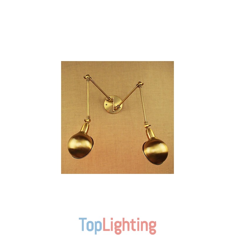 The New Bronze Nostalgic Modern Rural Countryside Aisle Living Room Warm Light Headed Long Arm Of Iron Wall
