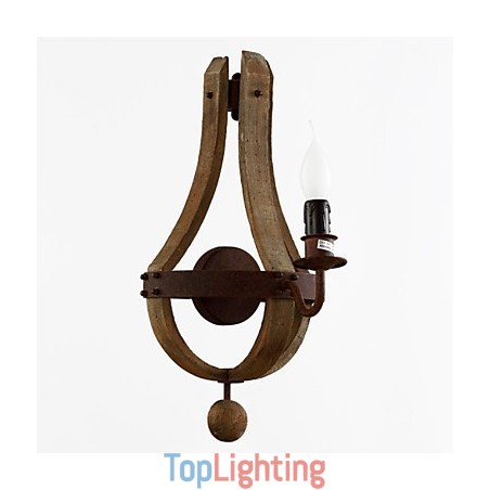 Mini Style Wall Sconces Rustic Lodge Wood Bamboo