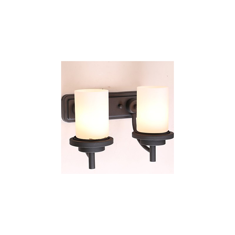 2*Retro Iron Classic Style Wall light in Painting Processing with Frosted glass