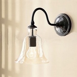 Nature Inspired Iron Wall Light with Transparent Glass Shade