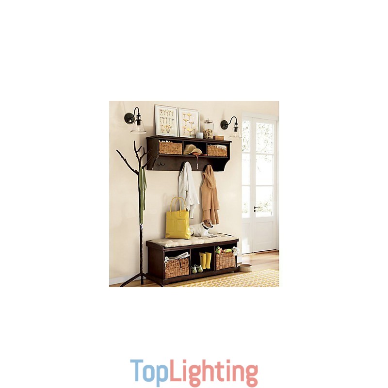 Nature Inspired Iron Wall Light with Transparent Glass Shade
