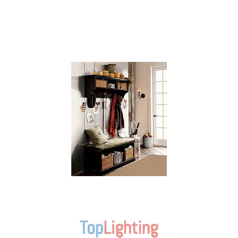 Nature Inspired Iron Wall Light with Transparent Glass Shade