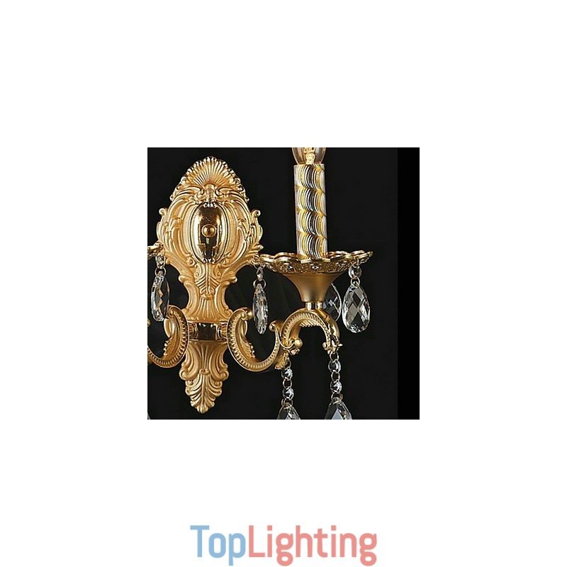 Golden Crystal Wall Light with 2 Lights