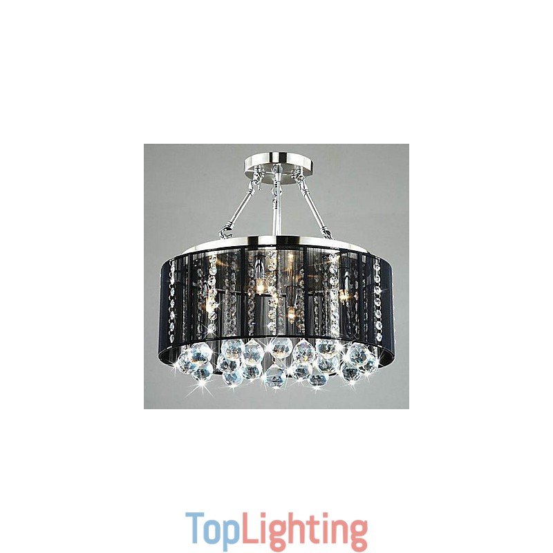 Traditional Classic Crystal Chrome Metal Flush Mount