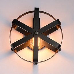New Vintage Style Industrial Round Wall Sconce balcony Loft Entry Hallway Bedroom Wall Lamp
