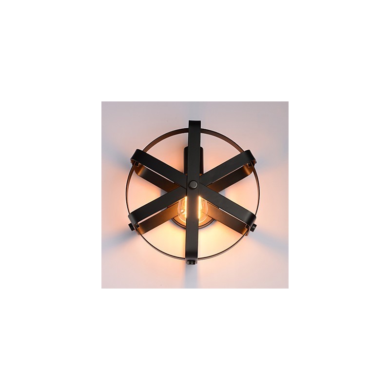 New Vintage Style Industrial Round Wall Sconce balcony Loft Entry Hallway Bedroom Wall Lamp