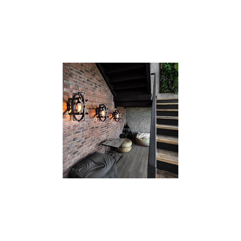 New Vintage Style Industrial Round Wall Sconce balcony Loft Entry Hallway Bedroom Wall Lamp