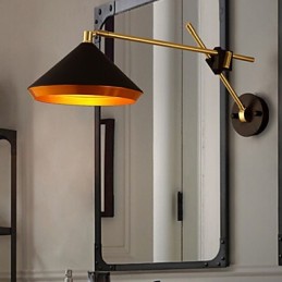 Rural Industrial Wind Restoring Ancient Ways Wrought Iron Rocker Arm Folded Wall Lamp Lights