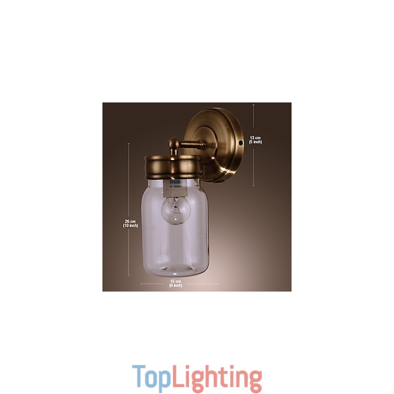 Rustic Wall Light In Bottle Shape
