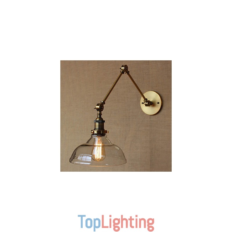 The LOFT Style Designer Lamp Modern Glass Bronze Cafe Decorative Wall Lamp