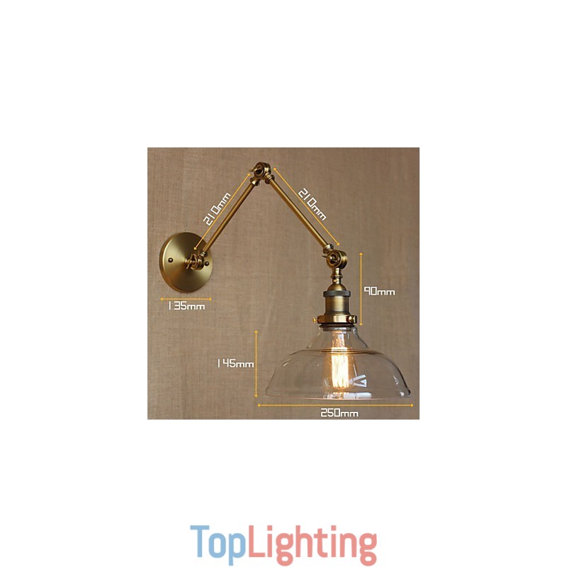The LOFT Style Designer Lamp Modern Glass Bronze Cafe Decorative Wall Lamp