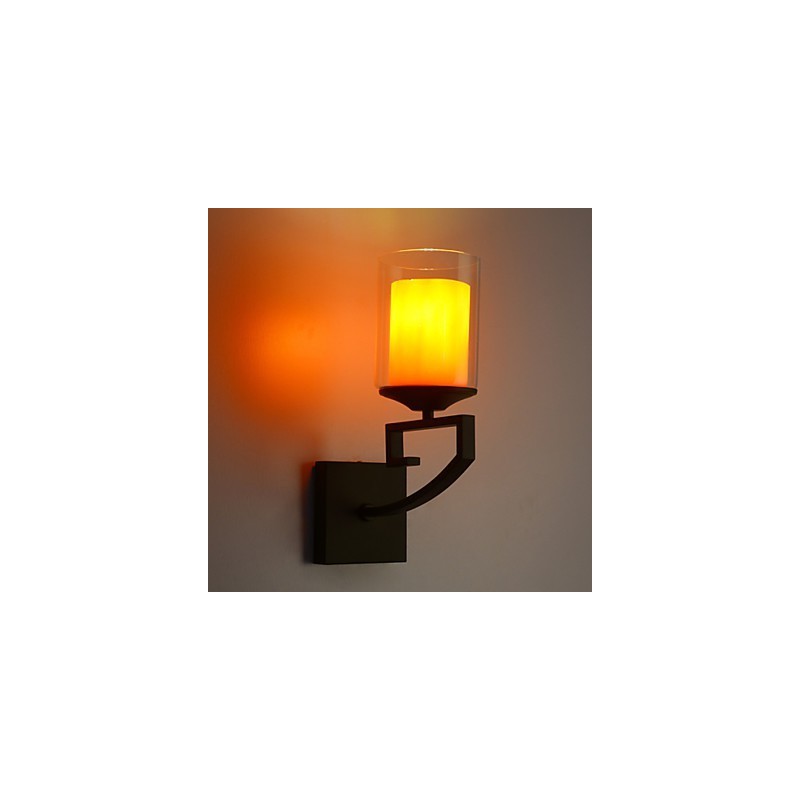 Retro Glass Simple Single Head Wall Lamp Light Wall Sconces Crystal Modern Contemporary Metal