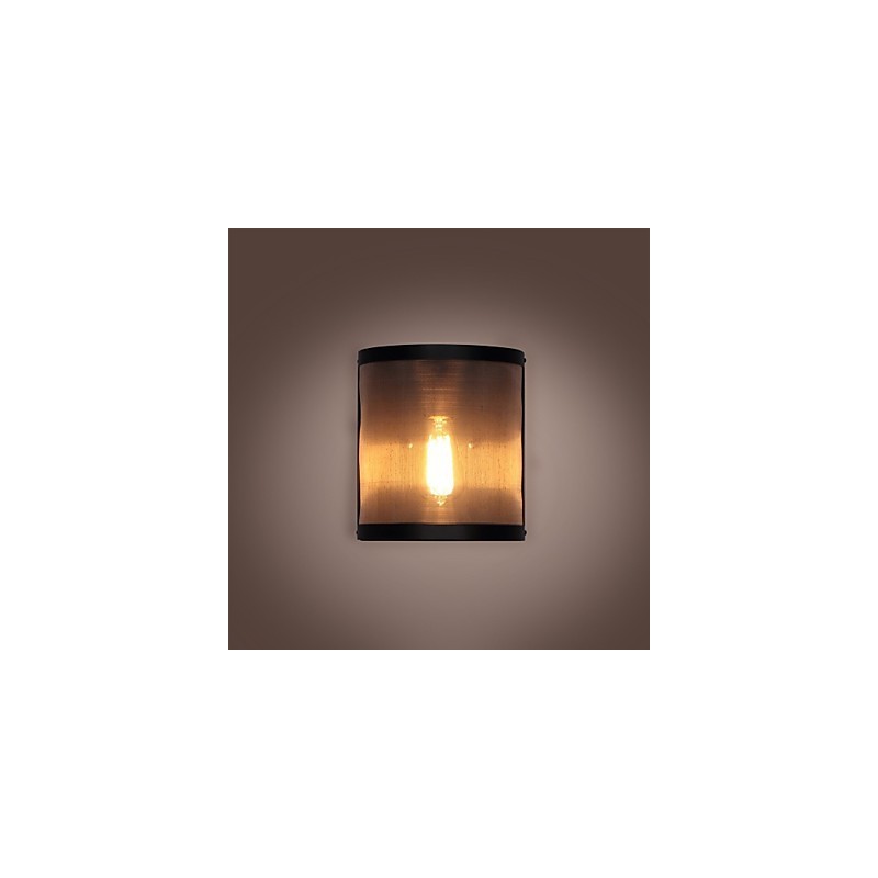 Vintage Style Simplicity steel Wire Mesh and Metal Wall Sconce Living Room Hallway Attic Garage Basement Wall Lamp