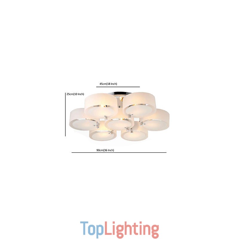 Flush Mount Modern Contemporary 7 Lights Ceiling Light Metal