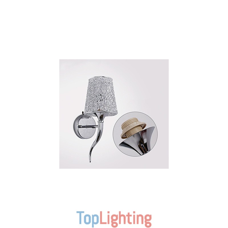 Silver Bedside Lamp Reading Wall Lamps Plumbing Trap Background Mirror Light