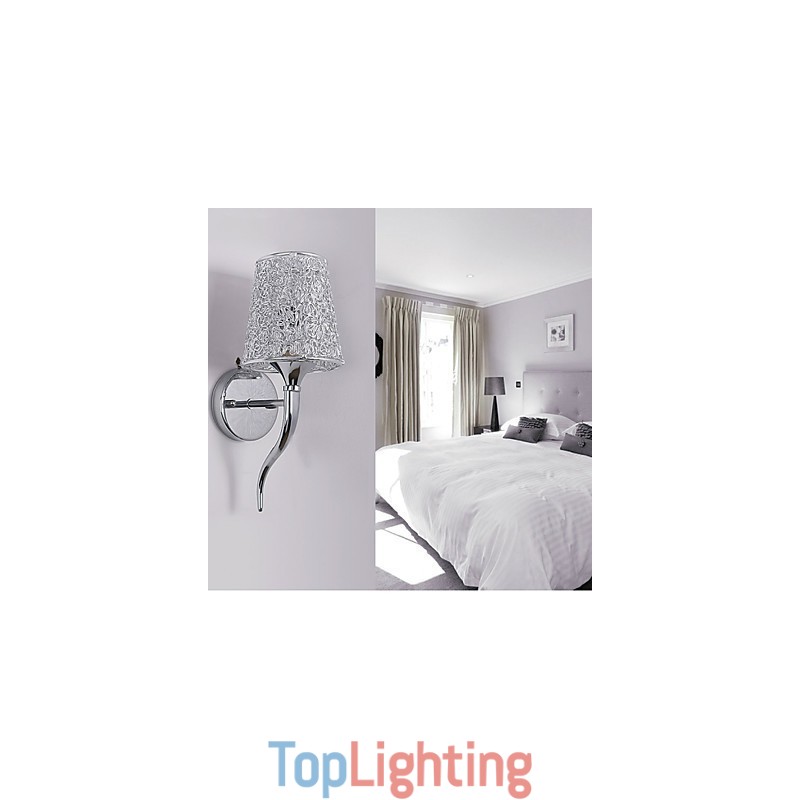 Silver Bedside Lamp Reading Wall Lamps Plumbing Trap Background Mirror Light