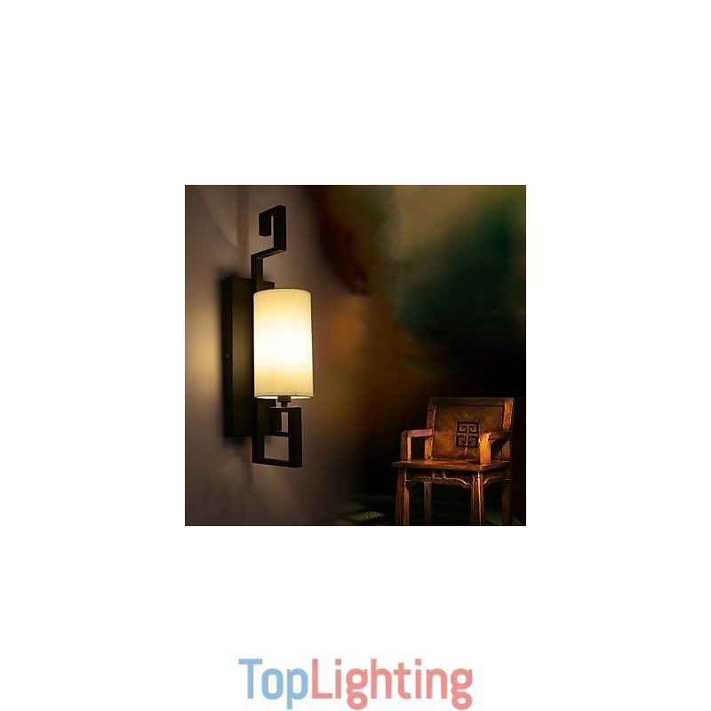 Modern American Style Antique Lamp Living Room Bedroom Hotel Rooms White Cloth Wall Lamp