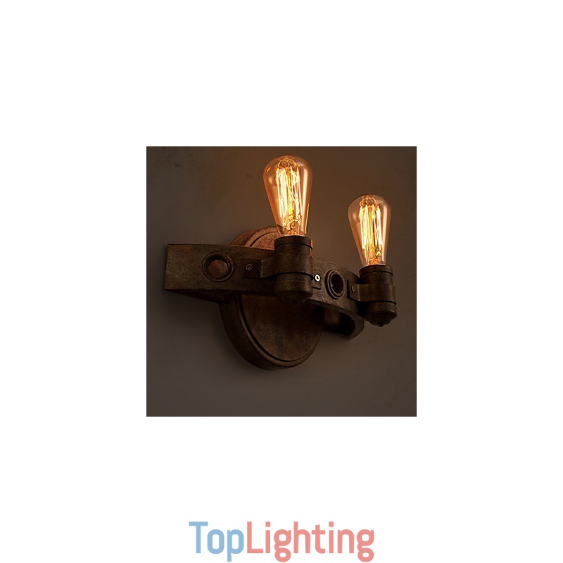 30*20CM 10 15㎡Loft American Creative Restoring Ancient Ways Wrought Iron Full Moon Machetes Wall Lamp Lights