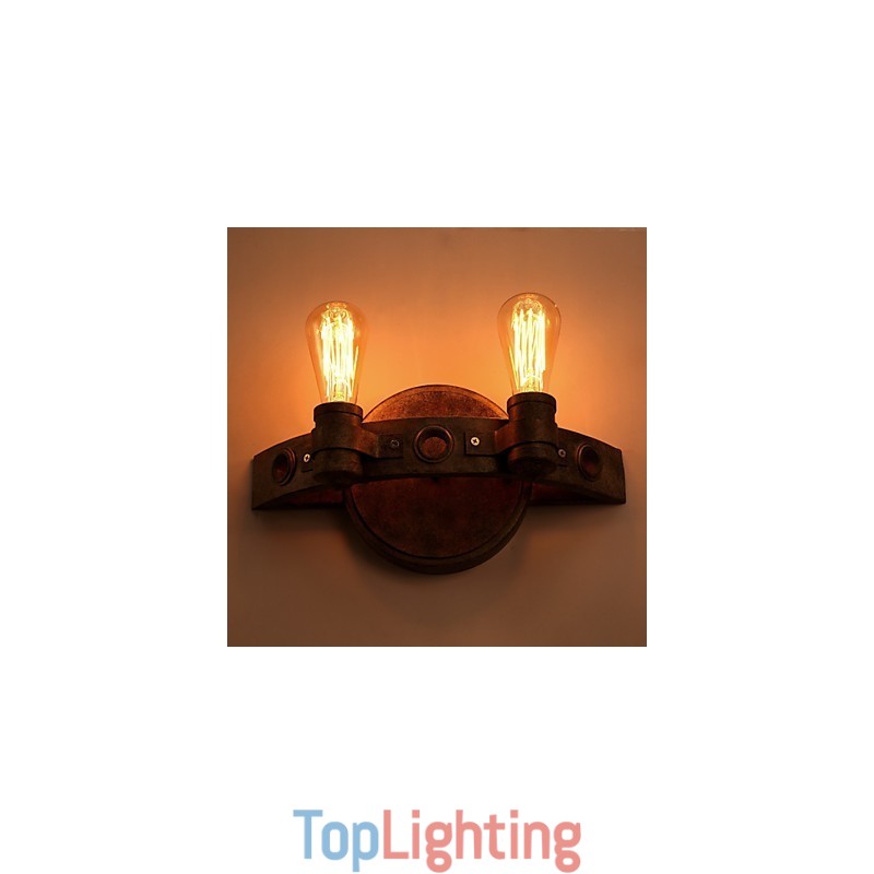 30*20CM 10 15㎡Loft American Creative Restoring Ancient Ways Wrought Iron Full Moon Machetes Wall Lamp Lights