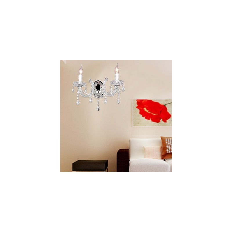 Elegant Crystal Wall Light with 2 Lights