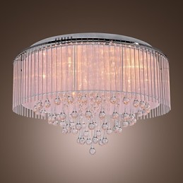 Modern Contemporary Crystal Electroplated Flush Mount