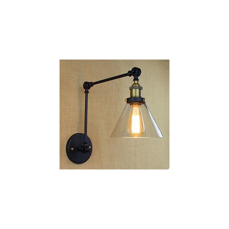 Dumb Black Restoring Ancient Ways Rural Restaurant Coffee Shop Decoration Glass Wall Lamp